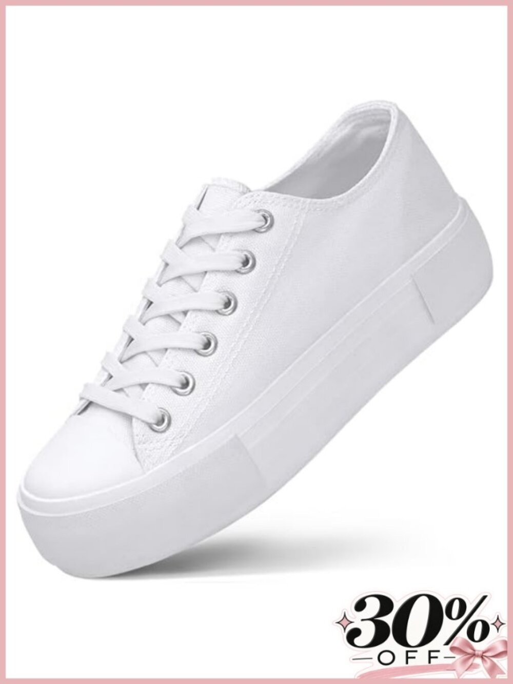 Canvas Platform Sneakers, 1.6" Height Increase Lace-Up Casual Shoes